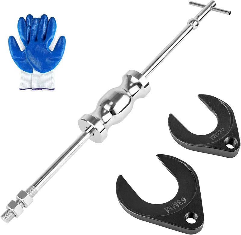 Clatoon Inner CV Axle Puller Tool with 5/8"-18 Slide Hammer, Slide Hammer Puller Set with 63mm 48mm CV Joint Fork Adapter, Axle Removal Tool for Front Wheel Drive Bearing & Joint Extraction - Image 1